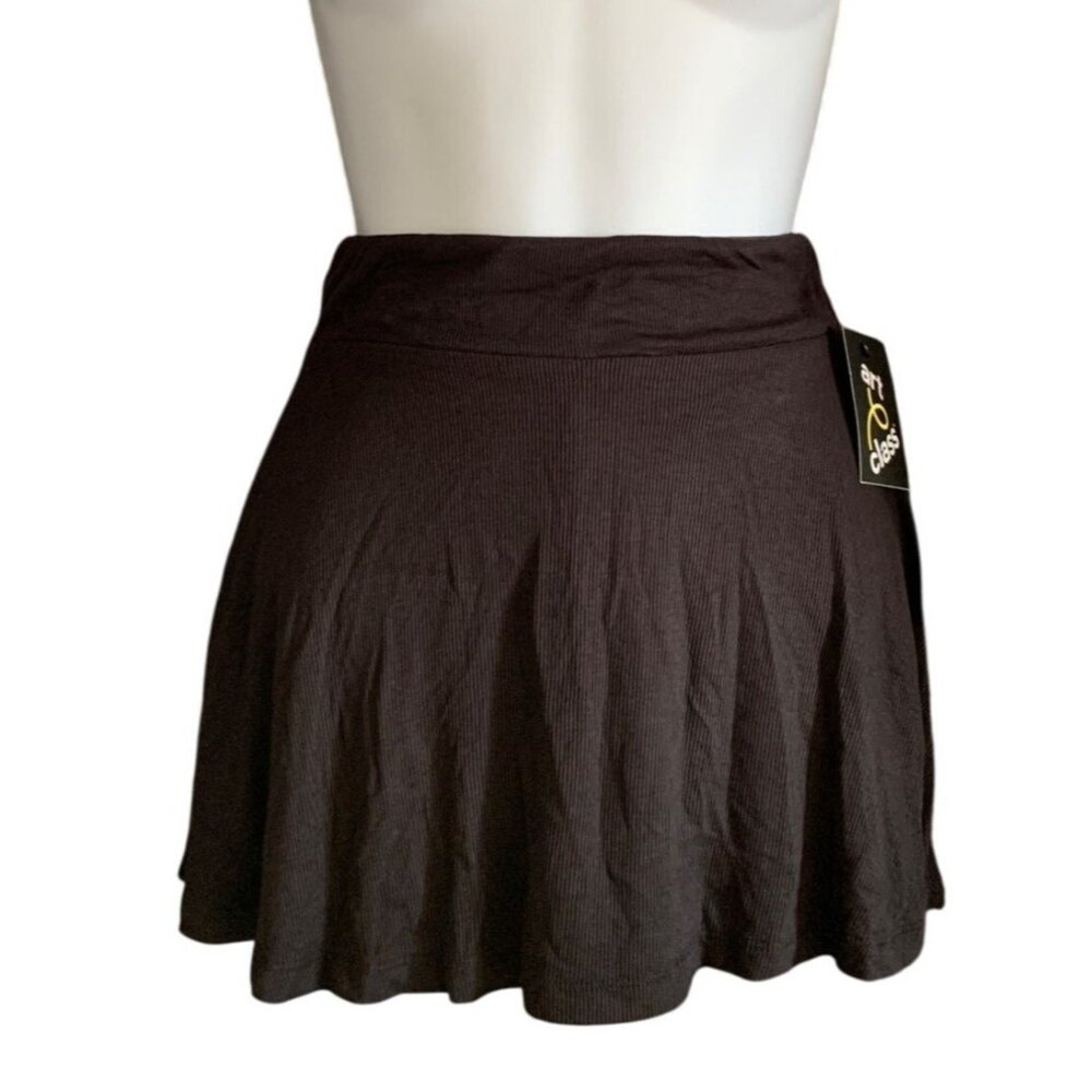 Art Class Junior Black Stretchy Skater Skirt Skort w/ Built-In Short Size Small - Picture 5 of 12